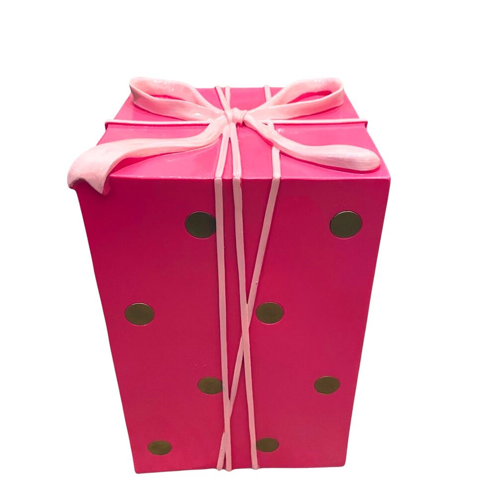 34th & Pine Pink Gold Polka Dot Christmas Present Bow Outdoor Holiday Decor New